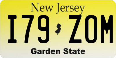NJ license plate I79ZOM