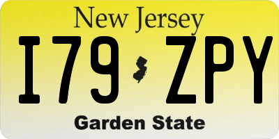 NJ license plate I79ZPY