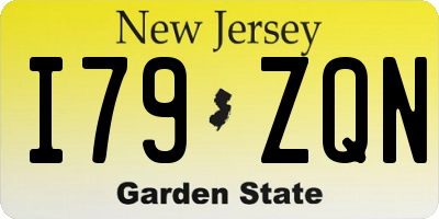 NJ license plate I79ZQN