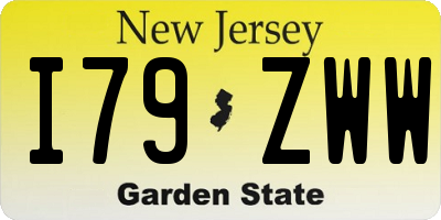 NJ license plate I79ZWW
