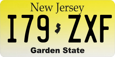 NJ license plate I79ZXF