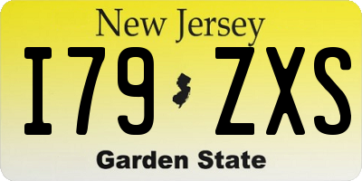 NJ license plate I79ZXS