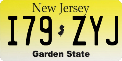NJ license plate I79ZYJ