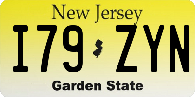 NJ license plate I79ZYN