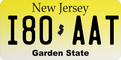 NJ license plate I80AAT