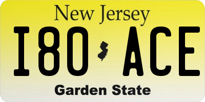 NJ license plate I80ACE
