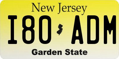 NJ license plate I80ADM