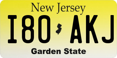 NJ license plate I80AKJ