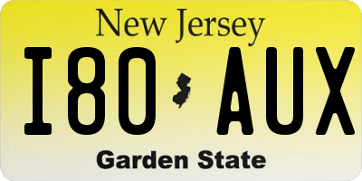 NJ license plate I80AUX