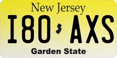 NJ license plate I80AXS