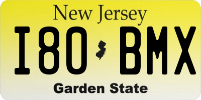 NJ license plate I80BMX
