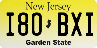 NJ license plate I80BXI