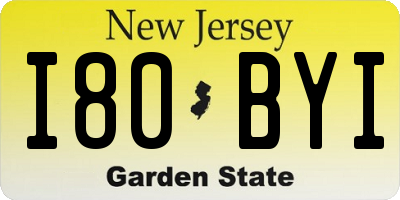 NJ license plate I80BYI
