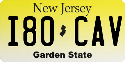 NJ license plate I80CAV