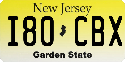 NJ license plate I80CBX