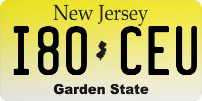 NJ license plate I80CEU