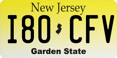 NJ license plate I80CFV