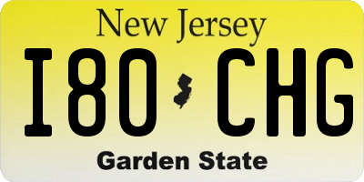 NJ license plate I80CHG