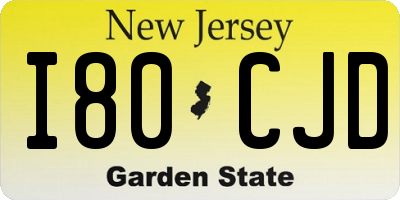 NJ license plate I80CJD