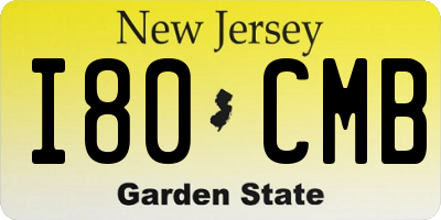 NJ license plate I80CMB