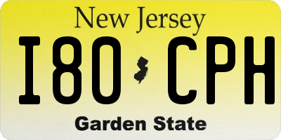 NJ license plate I80CPH