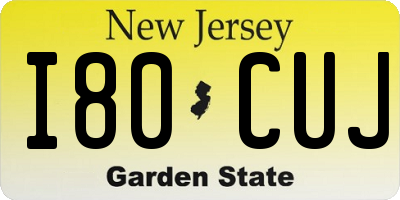 NJ license plate I80CUJ