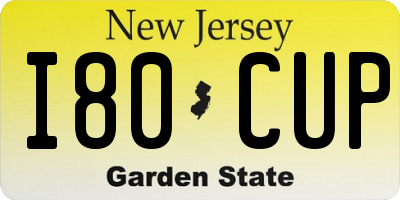 NJ license plate I80CUP
