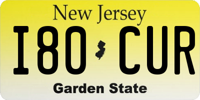 NJ license plate I80CUR