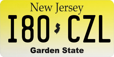 NJ license plate I80CZL