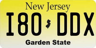NJ license plate I80DDX