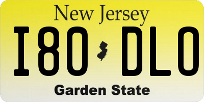 NJ license plate I80DLO