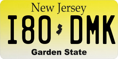 NJ license plate I80DMK
