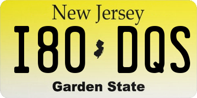 NJ license plate I80DQS
