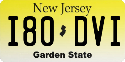 NJ license plate I80DVI