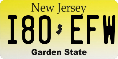 NJ license plate I80EFW