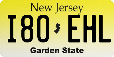 NJ license plate I80EHL