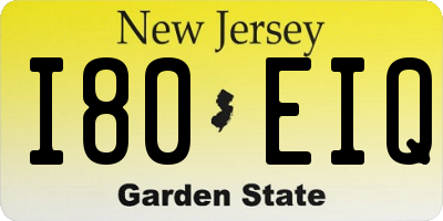 NJ license plate I80EIQ