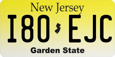 NJ license plate I80EJC