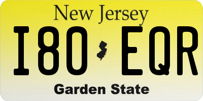 NJ license plate I80EQR