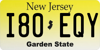 NJ license plate I80EQY