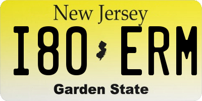 NJ license plate I80ERM