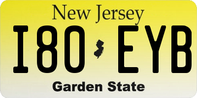 NJ license plate I80EYB