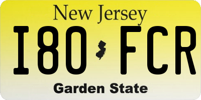 NJ license plate I80FCR