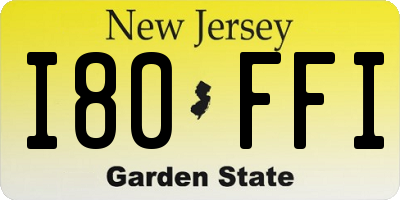 NJ license plate I80FFI