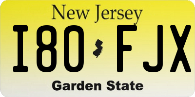 NJ license plate I80FJX