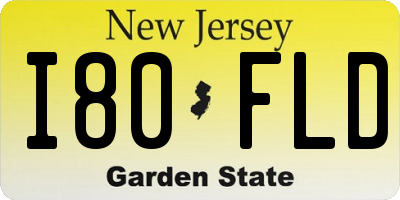 NJ license plate I80FLD
