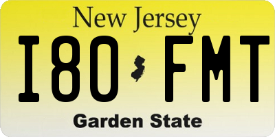 NJ license plate I80FMT