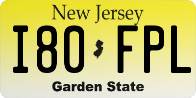 NJ license plate I80FPL