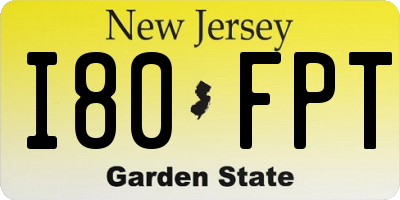 NJ license plate I80FPT