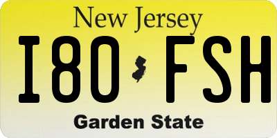 NJ license plate I80FSH